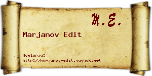 Marjanov Edit névjegykártya